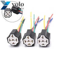YOLO Car Relay Holder, 5 hole Copper Cable 5 Pins Auto Relay Socket, Automotive Connector Plug Replacement Ceramic High Relay With Pins 5 Pin Relay Connector Plug Car Products