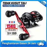 Kekili Pancing Baitcasting Reel 6.3:1 Gear Ratio Mesin Casting BC Reel Fishing TIDAK KUSUT TALI