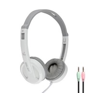 有線頭戴式耳機麥克風-V38 雙插頭白色