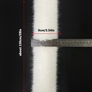 TEMU แถบขอบด้านหรูจำลองสัตว์เทียม 149.86 ซม. x 8.99 ซม. ผิวพื้นปุยนุ่มสำหรับ DIY ชุดคอสตюm การตกแต่ง