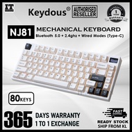 KEYDOUS NJ81 White RGB Mechanical Keyboard With Customizable Screen Wireless 80 Keys Hot Swap Custom