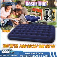 Kasur Angin Twin Biru/ Air Bed Twin / Kasur Tiup/Kasur Angin tempat tidur camping kasur yang menggem
