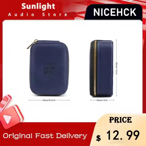 NICEHCK Net Pocket Portable PU Case Large Capacity Zipper Earbud Storage Box Cable Organizer Earphon