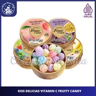 Halal Kiss Delicias Vitamin C Fruity Candy Mix Fruits, Passion Fruit, Peach & Pear 60g