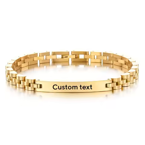 6mm Custom Text Name Men Stainless Steel Bracelet watch band Personalized Engrave Logo Id Bracelets 
