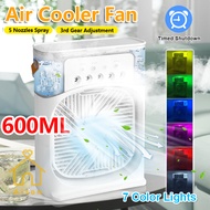 3 in 1 USB Mini Portable Fan Air Cooling fan Aircond Humidifier Purifier Mist Cooler with 7 LED Light Kipas USB冷风机