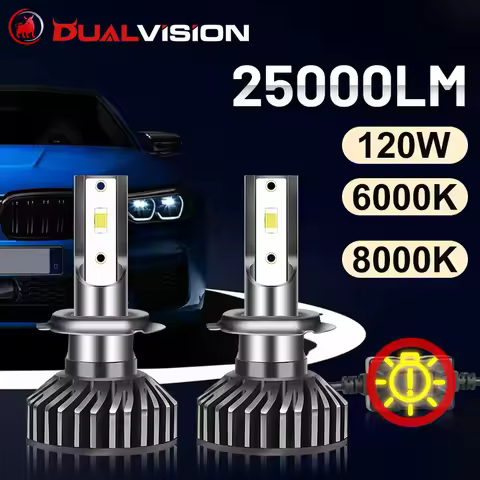 Bullvision H1 LED Headlight 25000LM 120W LED H7 H4 H8 H11 H9 9005 9006 HB3 HB4 4300K 6000K 8000K 100