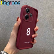 Jingsanc vỏ điện thoại silicon cho Redmi 13x nhựa TPU mềm bảo vệ máy ảnh toàn bộ số may mắn Vỏ ốp lư