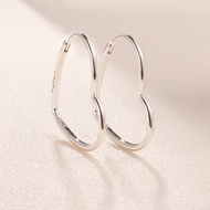 925 Sterling Silver Asymmetric Hearts of Love Earrings Fits All European Pandora Jewelry For Women