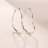 925 Sterling Silver Asymmetric Hearts of Love Earrings Fits All European Pandora Jewelry For Women