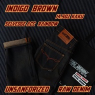TOTAL DENIM brown indigo selvedge acc raw denim and jeans raw denim jeans selvedge denim