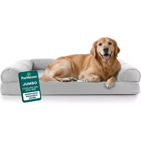 Quilted Silver Gray Jumbo XL Dog Bed with Removable Bolster and Washable Cover for Dogs up to 95 lbs