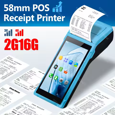 3G 4G Android PDA Handheld POS Terminal With 58mm Thermal Printer Bluetooth WiFi 5.5 Inch Touch Scre
