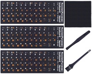 Russian Keyboard Stickers(6-in-1), Cyrillic Keyboard Letters Replacement Stickers with Orange Letter