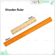 Wooden Ruler 15cm / 30cm / Straight Wooden Ruler / Wood Ruler / Student Ruler / Pembaris Kayu
