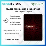 APACER Panther AS350X 2.5" SATA III Internal SSD | Read/Write 560MB/s 540MB/s | 256GB / 512GB / 1TB