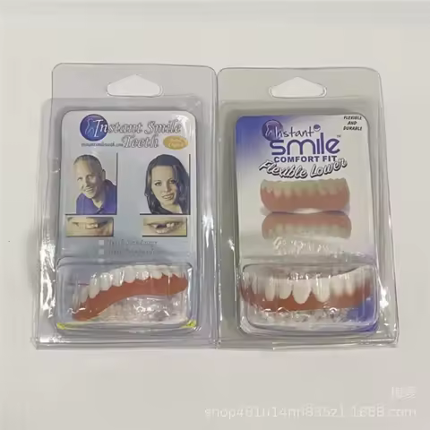 False Teeth Silicone Upper Lower Veneers Perfect Laugh Veneers Dentures Paste Fake Teeth Braces for 