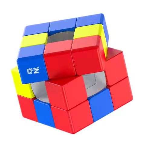 Qiyi Void Sandwich Magic Cube 3x3 Professional Stickerless Speed Fidget Toys Hollow Sandwich 3x3 Cub