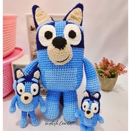 boneka rajut Bluey amigurumi gantungan kunci keychain bag charm bluey