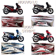 NOUVO LC BODY STRIPE 2 & 3 YAMAHA NOUVO LC 135 BODY COVER SET STICKER (2) (3) - BLACK / BLUE