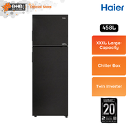 Haier 458L 2-Door Refrigerator HRF-458IHM Twin Inverter Fridge 5 Star Energy Saving HRF458IHM Peti S