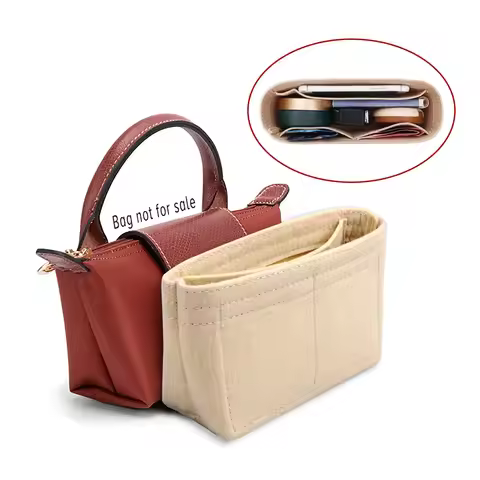 Bag Organizer For Longchamp Mini Bag Storage Bag The Liner Bag Felt Purse Insert Handbag Liner Bag