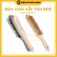 Iron brush 3 - 4 - 5 rows black, yellow with wooden handle TOLSEN 32061, 32062, 32063, 32065, 32066