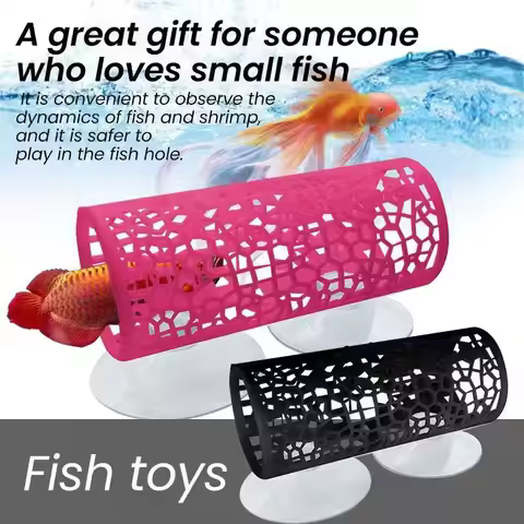 Aquarium Fish Tunnel Toys Betta Fish Tunnel Hideouts & Playground Caves for Betta Guppies & Bottom F
