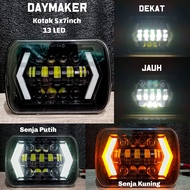 Lampu Depan Head Lamp Kotak 7inch 13LED Jeep Feroza Taft l300 Kijang Katana Carry 90watt
