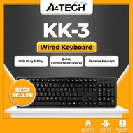 A4Tech KK-3 Wired Keyboard, Black USB Desktop PC Laptop Computer Keyboards