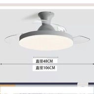 隱形風扇燈頂吊電風扇吊燈（吸頂-灰色42寸-變光遙控【小米小愛版】）