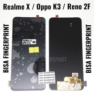 Layar LCD TS Touchscreen Fullset oppo K3/RENO 2F/RENO 2Z/REALME X FINGERPRINT AKTIF OLED BLACK