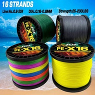 JOF 300M X16 Braided Fishing Line Zero Stretch Multicolor Floating Line for Trout Fishing