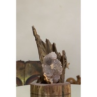 Druzy Agate cluster Shape 0.1 kg With Wooden Base