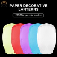 20Pcs Paper Lantern White Chinese Lantern Multicolor Chinese Paper Lantern Decorative Paper Flying L