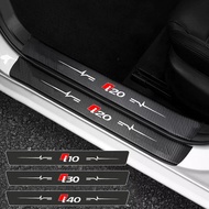 For Hyundai IONIQ i10 i20 i30 i40 Carbon Fiber Car Doorsill Sticker Anti-scraping Waterproof Protect
