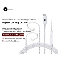 JCALLY TC30 Pro DAC CX31993 Type C Earphone Upgraded Cable 8 Core Silver Plated OFC TYPE-C Wire with