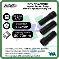 Socket Deep Impact 3/8" NAC NAGAHORI Fixed Magnet (MP) SQ Drive 8mm 10mm 12mm 13mm 14mm 308MP50 308M
