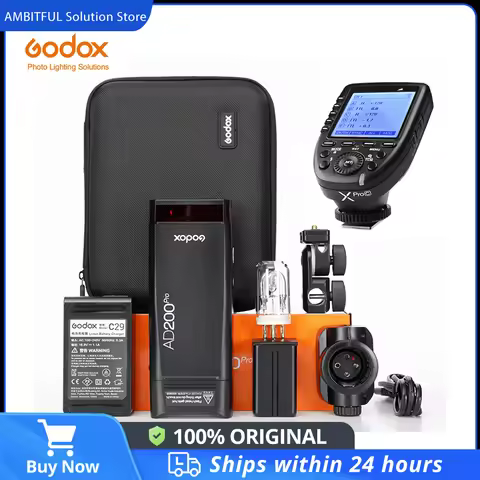 Godox AD200Pro Outdoor Flash Light 200Ws TTL 2.4G 1/8000 HSS 0.01-1.8s Recycling 2900mAh Battery wit