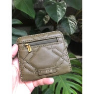 Preloved fossil madison bifold green moss f o s s i l original ocil wallet mini wallet