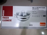 可換物   316鋼鑊/德國寶Berndex 不銹鋼蒸煮鑊連蓋連蒸層316鋼34cm直徑98%新