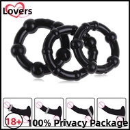 3pcs Men Cock Ring Silicone Bead Delay Ejaculation Lasting Penis Rings Sex Toys For Couple Game