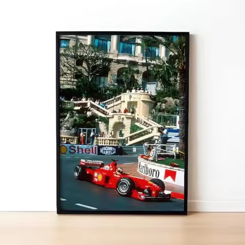 Vintage F1 Legand Monaco Poster, Canvas Print Painting, Vintage F1 Poster Gift for Boyfriend, Wall A