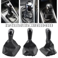 Fit for Skoda Fabia MK1 2000 - 2008 5 Speed Pu Leather + Plastic Gear Shift Knob