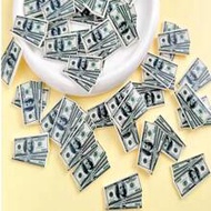 8pcs/Pack Resin Graffiti Stickers, Resin US Dollar Gold Coin Decoration, DIY Earring Brooch Accessor