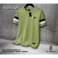KATUN Seventy EIGHT Distro List T-Shirt Trendy Men's Short Sleeve Combed Cotton 24s Mint GFD20256