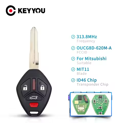 KEYYOU Keyless Entry Remote Key Fob For 2007-2012 Mitsubishi Galant Eclipse Chip ID46 OUCG8D-620M-A 