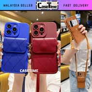 SAMSUNG A04 A04s A14 4G A34 5G fon sarung dompet camera protect sling wallet strap matte soft case c