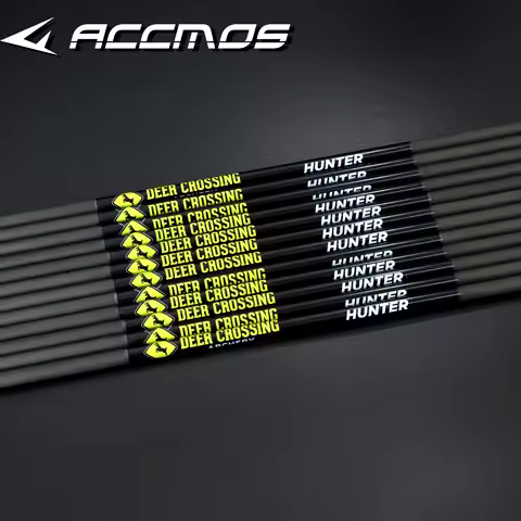 12pcs ID 6.2 mm Pure Carbon Arrow Shaft' spine 300--800 Archery Arrow Tube DIY Deer Logo