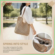 [APJ] Bohemian Straw Shoulder Bag Handmade Woven Hollow Crochet Tote Beach Handbag for Wedding Guest